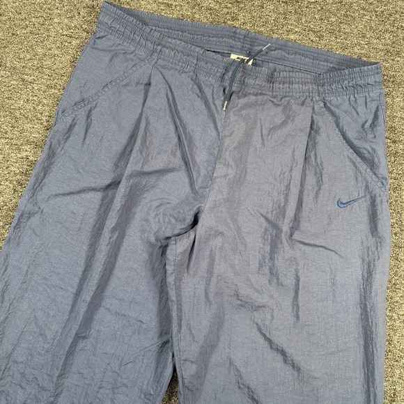 Nike Other - Nike Track Pants Mens Medium Blue Vintage Crinkle Nylon Windbreaker Zipper Cuffs